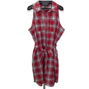 ☀️Universal Thread SZ XL Women’s Sleeveless Plaid Dress With Side Pockets